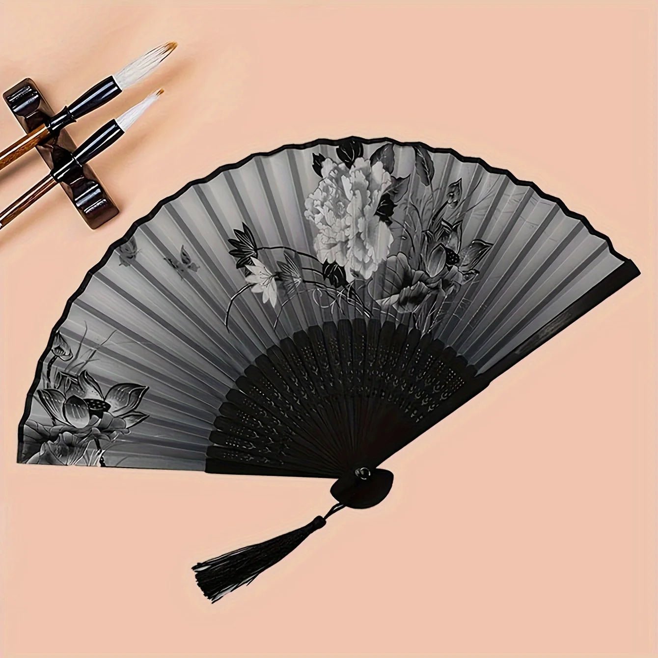 1pc-Multi-colored hand folding fan, bamboo folding fan, hand folding fan - Maxwell shop